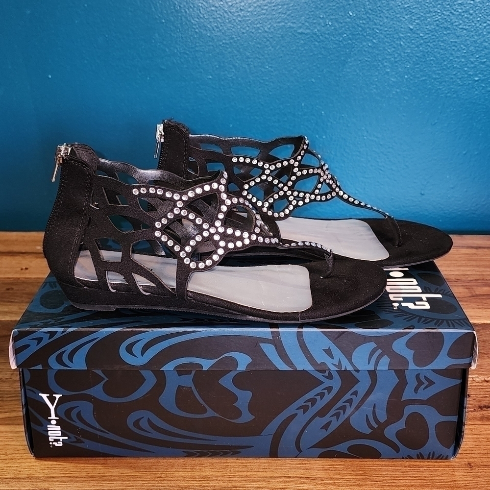 Y-NOT gemmed dress sandals​